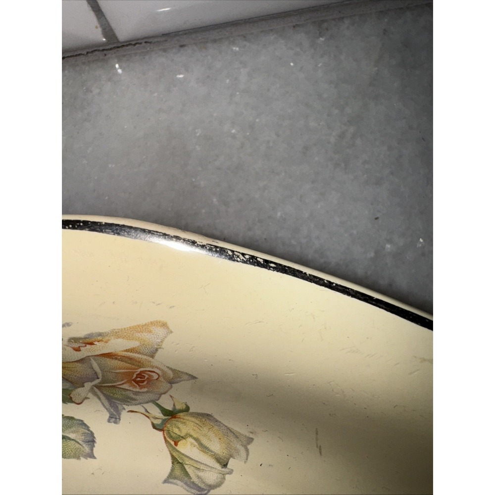 Rare Vntg Homer Laughlin Large Oval Serving Platter with Rose Pattern 15"GW995 - Picture 5 of 7